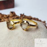 Natural Raw Citrine Ring, Electroplated Ring, Citrine Ring, Raw Citrine Ring, November Birthstone Ring, Healing Crystal, Uncut Gemstone Ring